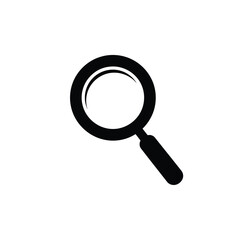 Black magnifying glass icon on white background vector