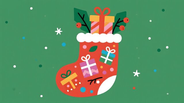 Christmas stocking filled with gifts