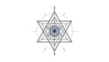 Geometric sacred star, intricate lines