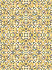 Floral damask oreintal seamless pattern warm color.Geometric motif flower ornament hand drawn vector element.Ethnic traditional Indian,Arabian,tribal illustration.For print,fabric,carpet,wrap,decorate