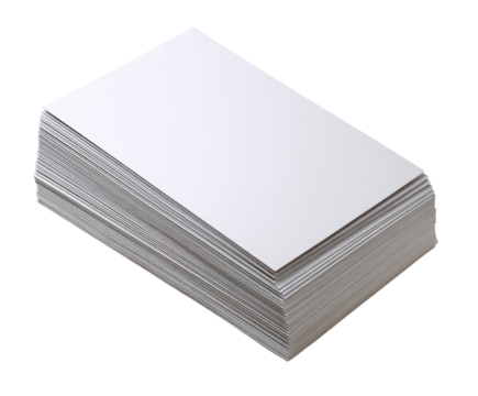Stack of blank white paper.  A sizable stack of white sheets, likely paper, is shown in a 3D isometric view.  The sheets are tightly bound