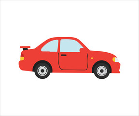 Red Sport Car isolated on white background Vector Illustration Design