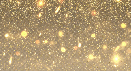 A magical display of golden bokeh with radiant particles scattered, creating a mesmerizing visual display.  vector illustration