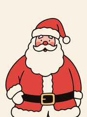 Simple illustration of Santa Claus. Vintage. Christmas. Cute. Holiday season.