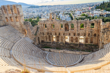 Odeon of Herodes Atticus is a stone Roman theatre structure located on the southwest slope of the Acropolis of Athens, Greece