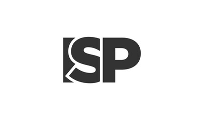 ISP logo design template with strong and modern bold text. Initial based vector logotype featuring simple and minimal typography. Trendy company identity.
