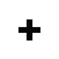 Black plus symbol centered on white background vector