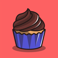 Cute Cupcake Vector Illustration for Dessert, Bakery, and Food Design Projects