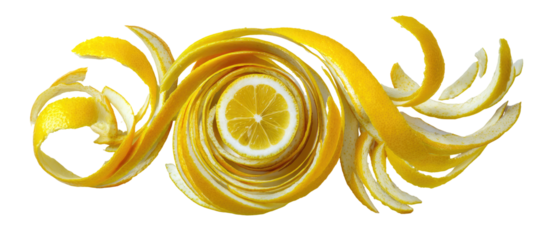 Lemon zest swirls in a circular design