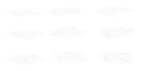 Fototapeta premium Collection of Nine White Speech Bubbles in Various Shapes.