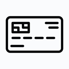Credit Card Payment Method Representing Online Shopping and Digital Transaction Isolated Lineal Style Vector Icon