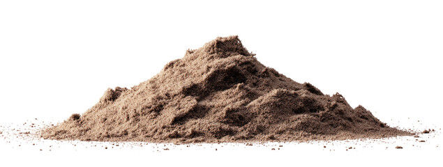 A mound of light brown granular material against a black background