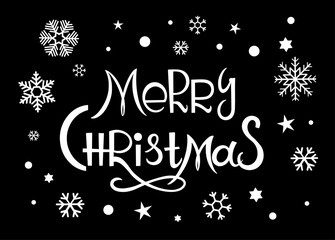 Merry Christmas vector text Calligraphic Lettering design card template. Creative typography for Holiday Greeting Gift Poster. Calligraphy Font style Banner.