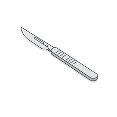 Detailed Outline Scalpel Surgical Tool Medical Equipment Healthcare Item