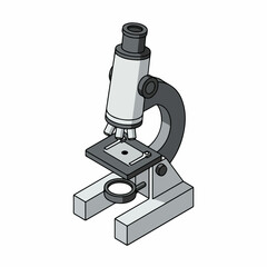 Realistic Detailed Microscope Lab Instrument Scientific Equipment Illustration