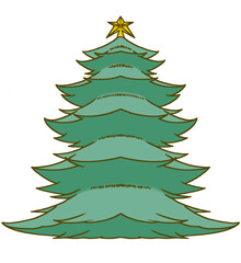 下から見上げたシンプルなクリスマスツリー