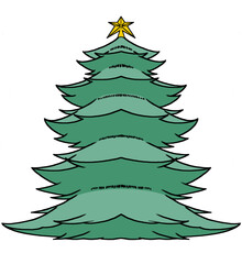 下から見上げたシンプルなクリスマスツリー