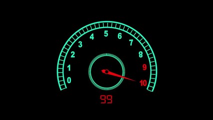 Sleek digital tachometer and speedometer dial showing reading of 59 in high-tech gauge interface design. Digital Speedometer or Tachometer Displaying a Reading of 59 gauge dial. - Powered by Adobe