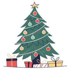 christmas tree with gift boxes