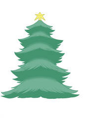 下から見上げたシンプルなクリスマスツリー