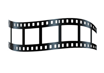 Dark, wavy filmstrip with blank frames