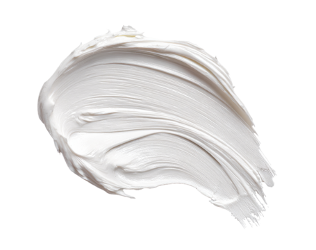 Creamy white smear, smooth texture