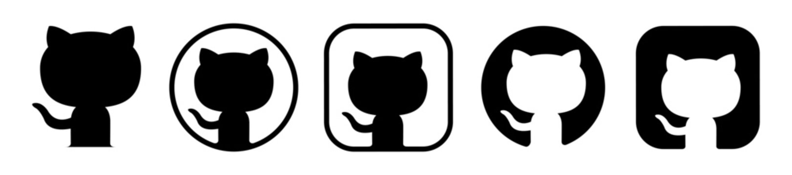 github logo icon vector set