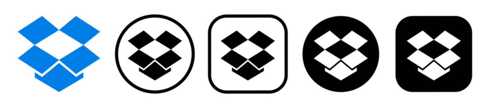 Dropbox logo icon vector set.