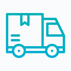 Delivery Truck Icon — Isolated Lineal Gradient Style Vector Icon