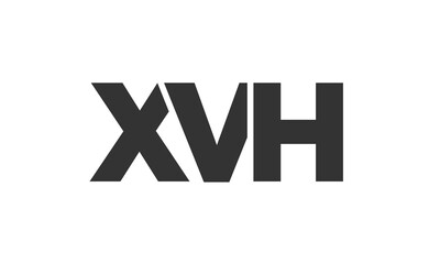 Obraz premium XVH logo design template with strong and modern bold text. Initial based vector logotype featuring simple and minimal typography. Trendy company identity.