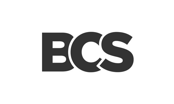 BCS logo design template with strong and modern bold text. Initial based vector logotype featuring simple and minimal typography. Trendy company identity.
