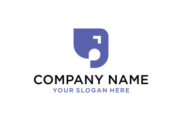 Abstract Blue Letter G or Q Monogram Logo Design with Customizable Placeholder Text for Business Branding