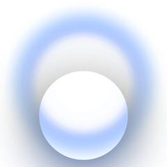 Abstract glowing orb isolated on transparent background with blue aura effect