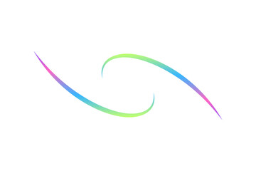 Abstract colorful swirl line isolated on transparent background for decoration