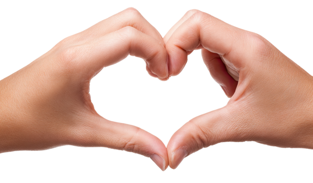 Two hands forming a heart shape