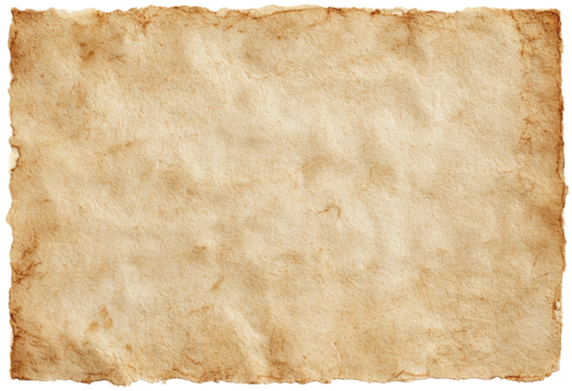 Aged, textured parchment paper.  Faded, uneven tones.  Creased,  wrinkled surface.  Distressed edges