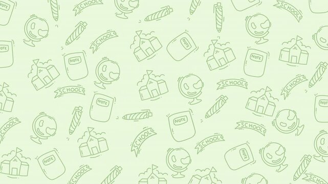 Back to School Doodle Pattern Educational Seamless Background Design