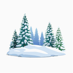 Obraz premium Winterlandschaft mit Tannen und Schnee
