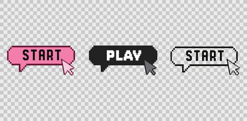 Start game editable text effect style vector, Button for start games beginning vector design