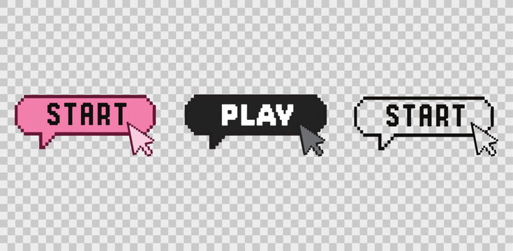 Start game editable text effect style vector, Button for start games beginning vector design