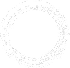 Simplified dotted circular outline emphasizing geometric clarity and clean radial symmetry.
