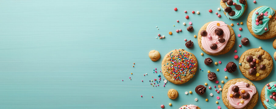 Christmas cookie decorating contest winter wonderland colorful creations festive kitchen bird's eye view sweet treats