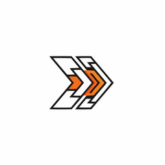 Abstract Arrow Design with Orange Accents and Geometric Precision.