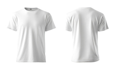 Naklejka premium Front and back view of a plain white t-shirt (13)
