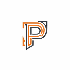 Stylized Letter P Logo Design with Modern Geometric Lines.