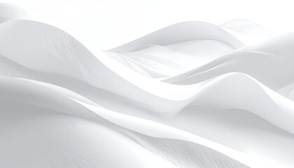Abstract white landscape of flowing, smooth, wave-like forms