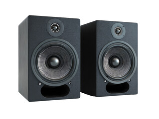 Obraz premium Studio monitors, dark gray, rectangular, pair