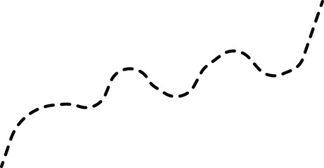 A dotted line graph showing a sharp rise in the data points, representing a quick upward movement.