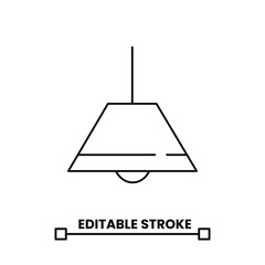 hanging lamp linear icon editable stroke line icon vector illustration