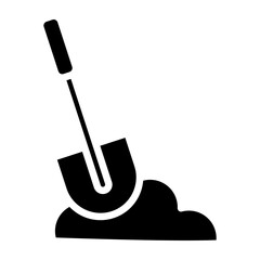 Shovel Vector Glyph Icon Design